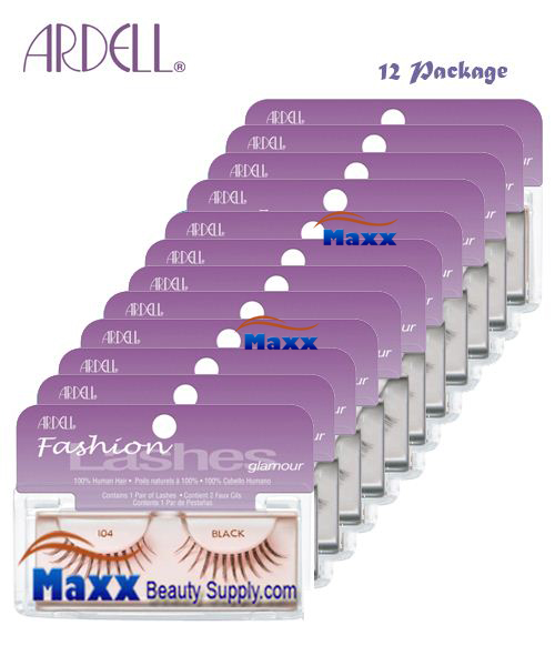 12 Package - Ardell Fashion Lashes Eye Lashes 104 - Black